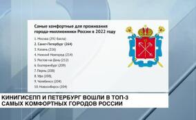 Кингисепп и Петербург вошли в топ-3 самых комфортных городов России