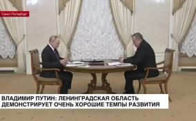 Владимир Путин: Ленинградская область демонстрирует очень хорошие темпы развития