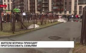 Жители Мурино приходят проголосовать целыми семьями