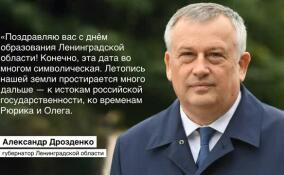 Александр Дрозденко и Сергей Перминов поздравили жителей региона с днем рождения Ленинградской области