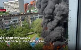 В Новой Москве выясняют причины крупного пожара на детской
площадке